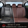 image:imageCoverado Car Seat Covers Full Set Leather Full Coverage Waterproof Seat Cover Car Seat Protector Cushion Universal Fit for Most Cars SUV Trucks PurpleampBlackCoffee