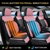 image:imageCoverado Car Seat Covers Full Set Leather Full Coverage Waterproof Seat Cover Car Seat Protector Cushion Universal Fit for Most Cars SUV Trucks PurpleampBlackPinkB