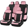 image:imageCoverado Car Seat Covers Full Set Leather Full Coverage Waterproof Seat Cover Car Seat Protector Cushion Universal Fit for Most Cars SUV Trucks PurpleampBlackPinkB