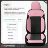 image:imageCoverado Car Seat Covers Full Set Leather Full Coverage Waterproof Seat Cover Car Seat Protector Cushion Universal Fit for Most Cars SUV Trucks PurpleampBlackPinkB