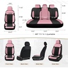 image:imageCoverado Car Seat Covers Full Set Leather Full Coverage Waterproof Seat Cover Car Seat Protector Cushion Universal Fit for Most Cars SUV Trucks PurpleampBlackPinkB