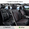 image:imageCoverado Car Seat Covers Full Set Leather Full Coverage Waterproof Seat Cover Car Seat Protector Cushion Universal Fit for Most Cars SUV Trucks PurpleampBlackRedLine