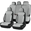 image:imageCoverado Car Seat Covers Full Set Leather Full Coverage Waterproof Seat Cover Car Seat Protector Cushion Universal Fit for Most Cars SUV Trucks PurpleampBlackGray