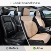 image:imageCoverado Car Seat Covers Full Set Leather Full Coverage Waterproof Seat Cover Car Seat Protector Cushion Universal Fit for Most Cars SUV Trucks PurpleampBlackBeige