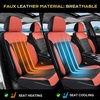 image:imageCoverado Car Seat Covers Full Set Leather Full Coverage Waterproof Seat Cover Car Seat Protector Cushion Universal Fit for Most Cars SUV Trucks PurpleampBlackRedB