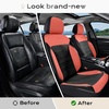 image:imageCoverado Car Seat Covers Full Set Leather Full Coverage Waterproof Seat Cover Car Seat Protector Cushion Universal Fit for Most Cars SUV Trucks PurpleampBlackRedB