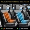 image:imageCoverado Car Seat Covers Full Set Leather Full Coverage Waterproof Seat Cover Car Seat Protector Cushion Universal Fit for Most Cars SUV Trucks PurpleampBlackGrayB