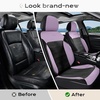 image:imageCoverado Car Seat Covers Full Set Leather Full Coverage Waterproof Seat Cover Car Seat Protector Cushion Universal Fit for Most Cars SUV Trucks PurpleampBlackPurpleB