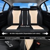 image:imageCoverado Car Seat Covers Leather Seat Covers Full Set Beige Seat Covers Perforated Diamond Leather Car Seat Cover Breathable Car Seat Cushion Waterproof Car Seat Protector Fit for Most CarsBlackBeige