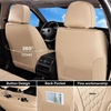 image:imageCoverado Car Seat Covers Leather Seat Covers Full Set Beige Seat Covers Perforated Diamond Leather Car Seat Cover Breathable Car Seat Cushion Waterproof Car Seat Protector Fit for Most CarsBeige