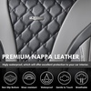 image:imageCoverado Car Seat Covers Leather Seat Covers Full Set Beige Seat Covers Perforated Diamond Leather Car Seat Cover Breathable Car Seat Cushion Waterproof Car Seat Protector Fit for Most CarsGrayBlack