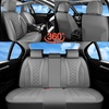 image:imageCoverado Car Seat Covers Leather Seat Covers Full Set Beige Seat Covers Perforated Diamond Leather Car Seat Cover Breathable Car Seat Cushion Waterproof Car Seat Protector Fit for Most CarsGray