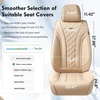 image:imageCoverado Car Seat Covers Leather Seat Covers Full Set Beige Seat Covers Perforated Diamond Leather Car Seat Cover Breathable Car Seat Cushion Waterproof Car Seat Protector Fit for Most CarsBeige