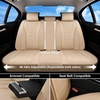 image:imageCoverado Car Seat Covers Leather Seat Covers Full Set Beige Seat Covers Perforated Diamond Leather Car Seat Cover Breathable Car Seat Cushion Waterproof Car Seat Protector Fit for Most CarsBeige