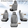 image:imageCoverado Car Seat Covers Leather Seat Covers Full Set Beige Seat Covers Perforated Diamond Leather Car Seat Cover Breathable Car Seat Cushion Waterproof Car Seat Protector Fit for Most CarsGray