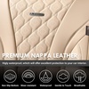 image:imageCoverado Car Seat Covers Leather Seat Covers Full Set Beige Seat Covers Perforated Diamond Leather Car Seat Cover Breathable Car Seat Cushion Waterproof Car Seat Protector Fit for Most CarsBeige