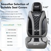 image:imageCoverado Car Seat Covers Leather Seat Covers Full Set Beige Seat Covers Perforated Diamond Leather Car Seat Cover Breathable Car Seat Cushion Waterproof Car Seat Protector Fit for Most CarsGrayBlack