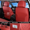 image:imageCoverado Car Seat Covers Leather Seat Covers Full Set Beige Seat Covers Perforated Diamond Leather Car Seat Cover Breathable Car Seat Cushion Waterproof Car Seat Protector Fit for Most CarsRed