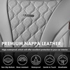 image:imageCoverado Car Seat Covers Leather Seat Covers Full Set Beige Seat Covers Perforated Diamond Leather Car Seat Cover Breathable Car Seat Cushion Waterproof Car Seat Protector Fit for Most CarsGray