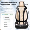 image:imageCoverado Car Seat Covers Leather Seat Covers Full Set Beige Seat Covers Perforated Diamond Leather Car Seat Cover Breathable Car Seat Cushion Waterproof Car Seat Protector Fit for Most CarsBlackBeige