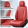 image:imageCoverado Car Seat Covers Leather Seat Covers Full Set Beige Seat Covers Perforated Diamond Leather Car Seat Cover Breathable Car Seat Cushion Waterproof Car Seat Protector Fit for Most CarsRed