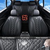 image:imageCoverado Car Seat Covers Leather Seat Covers Full Set Beige Seat Covers Perforated Diamond Leather Car Seat Cover Breathable Car Seat Cushion Waterproof Car Seat Protector Fit for Most CarsBlack