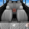 image:imageCoverado Car Seat Covers Leather Seat Covers Full Set Beige Seat Covers Perforated Diamond Leather Car Seat Cover Breathable Car Seat Cushion Waterproof Car Seat Protector Fit for Most CarsGray