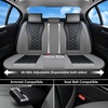image:imageCoverado Car Seat Covers Leather Seat Covers Full Set Beige Seat Covers Perforated Diamond Leather Car Seat Cover Breathable Car Seat Cushion Waterproof Car Seat Protector Fit for Most CarsGrayBlack