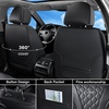 image:imageCoverado Car Seat Covers Leather Seat Covers Full Set Beige Seat Covers Perforated Diamond Leather Car Seat Cover Breathable Car Seat Cushion Waterproof Car Seat Protector Fit for Most CarsBlack
