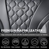 image:imageCoverado Car Seat Covers Leather Seat Covers Full Set Beige Seat Covers Perforated Diamond Leather Car Seat Cover Breathable Car Seat Cushion Waterproof Car Seat Protector Fit for Most CarsBlack