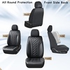 image:imageCoverado Car Seat Covers Leather Seat Covers Full Set Beige Seat Covers Perforated Diamond Leather Car Seat Cover Breathable Car Seat Cushion Waterproof Car Seat Protector Fit for Most CarsBlack