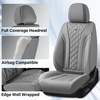 image:imageCoverado Car Seat Covers Leather Seat Covers Full Set Beige Seat Covers Perforated Diamond Leather Car Seat Cover Breathable Car Seat Cushion Waterproof Car Seat Protector Fit for Most CarsGray