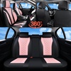 image:imageCoverado Car Seat Covers Leather Seat Covers Full Set Beige Seat Covers Perforated Diamond Leather Car Seat Cover Breathable Car Seat Cushion Waterproof Car Seat Protector Fit for Most CarsBlackPink
