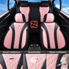 image:imageCoverado Car Seat Covers Leather Seat Covers Full Set Beige Seat Covers Perforated Diamond Leather Car Seat Cover Breathable Car Seat Cushion Waterproof Car Seat Protector Fit for Most CarsBlackPink