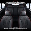 image:imageCoverado Front Car Seat Covers 2 Pieces Seat Covers for Cars Waterproof Faux Leather Car Seat Protectors with PE Massage Fabric Luxury Driver Seat Cover Universal Fit for Most Vehicles BlackBlackRed