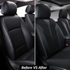 image:imageCoverado Front Car Seat Covers 2 Pieces Seat Covers for Cars Waterproof Faux Leather Car Seat Protectors with PE Massage Fabric Luxury Driver Seat Cover Universal Fit for Most Vehicles BlackBlack