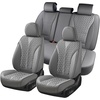 image:imageCoverado Front Car Seat Covers 2 Pieces Seat Covers for Cars Waterproof Faux Leather Car Seat Protectors with PE Massage Fabric Luxury Driver Seat Cover Universal Fit for Most Vehicles BlackGray