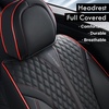image:imageCoverado Front Car Seat Covers 2 Pieces Seat Covers for Cars Waterproof Faux Leather Car Seat Protectors with PE Massage Fabric Luxury Driver Seat Cover Universal Fit for Most Vehicles BlackBlackRed