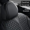 image:imageCoverado Front Car Seat Covers 2 Pieces Seat Covers for Cars Waterproof Faux Leather Car Seat Protectors with PE Massage Fabric Luxury Driver Seat Cover Universal Fit for Most Vehicles BlackABlack