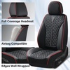 image:imageCoverado Front Car Seat Covers 2 Pieces Seat Covers for Cars Waterproof Faux Leather Car Seat Protectors with PE Massage Fabric Luxury Driver Seat Cover Universal Fit for Most Vehicles BlackBlackRed