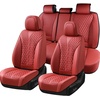 image:imageCoverado Front Car Seat Covers 2 Pieces Seat Covers for Cars Waterproof Faux Leather Car Seat Protectors with PE Massage Fabric Luxury Driver Seat Cover Universal Fit for Most Vehicles BlackRed