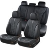 image:imageCoverado Front Car Seat Covers 2 Pieces Seat Covers for Cars Waterproof Faux Leather Car Seat Protectors with PE Massage Fabric Luxury Driver Seat Cover Universal Fit for Most Vehicles BlackABlack