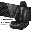 image:imageCoverado Front Car Seat Covers 2 Pieces Seat Covers for Cars Waterproof Faux Leather Car Seat Protectors with PE Massage Fabric Luxury Driver Seat Cover Universal Fit for Most Vehicles BlackBlack