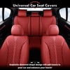 image:imageCoverado Front Car Seat Covers 2 Pieces Seat Covers for Cars Waterproof Faux Leather Car Seat Protectors with PE Massage Fabric Luxury Driver Seat Cover Universal Fit for Most Vehicles BlackRed