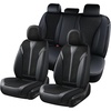 image:imageCoverado Front Car Seat Covers 2 Pieces Seat Covers for Cars Waterproof Faux Leather Car Seat Protectors with PE Massage Fabric Luxury Driver Seat Cover Universal Fit for Most Vehicles BlackBlack