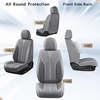image:imageCoverado Front Car Seat Covers 2 Pieces Seat Covers for Cars Waterproof Faux Leather Car Seat Protectors with PE Massage Fabric Luxury Driver Seat Cover Universal Fit for Most Vehicles BlackGray
