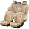image:imageCoverado Front Car Seat Covers 2 Pieces Seat Covers for Cars Waterproof Faux Leather Car Seat Protectors with PE Massage Fabric Luxury Driver Seat Cover Universal Fit for Most Vehicles BlackBeige
