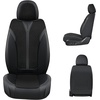 image:imageCoverado Front Car Seat Covers 2 Pieces Seat Covers for Cars Waterproof Faux Leather Car Seat Protectors with PE Massage Fabric Luxury Driver Seat Cover Universal Fit for Most Vehicles BlackBlack