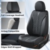 image:imageCoverado Front Car Seat Covers 2 Pieces Seat Covers for Cars Waterproof Faux Leather Car Seat Protectors with PE Massage Fabric Luxury Driver Seat Cover Universal Fit for Most Vehicles BlackABlack