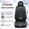 image:imageCoverado Front Car Seat Covers 2 Pieces Seat Covers for Cars Waterproof Faux Leather Car Seat Protectors with PE Massage Fabric Luxury Driver Seat Cover Universal Fit for Most Vehicles BlackABlack